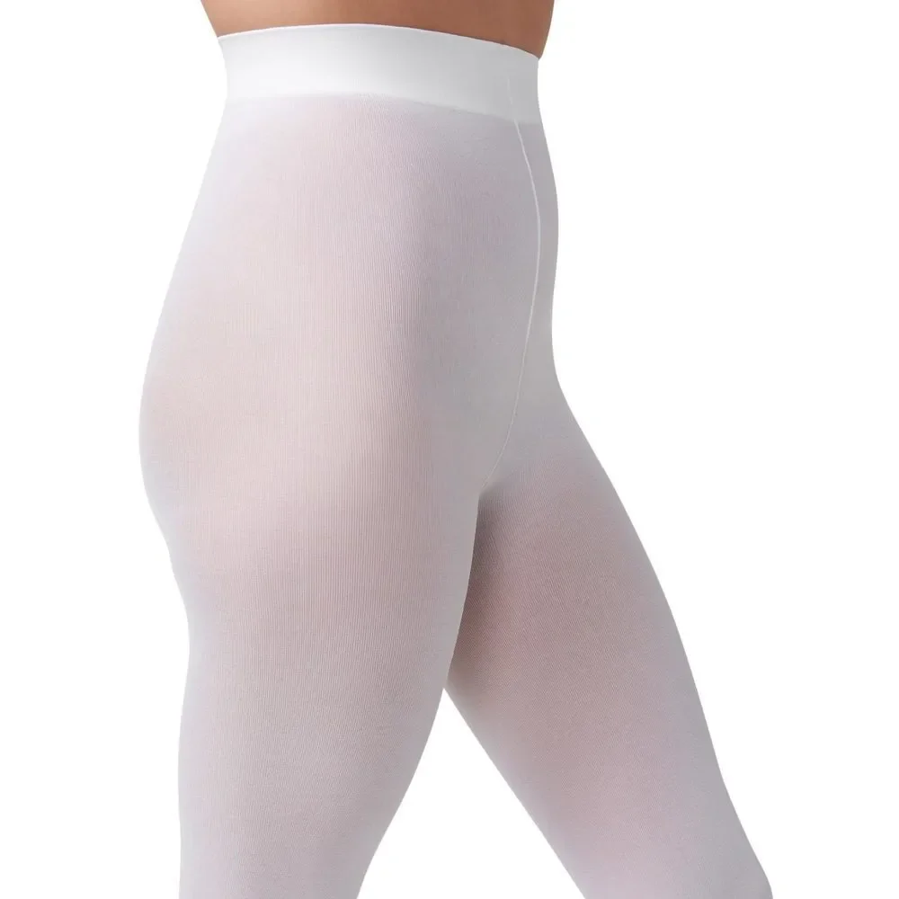 HUE Women’s Opaque Sheer to Waist Tights, White, 3